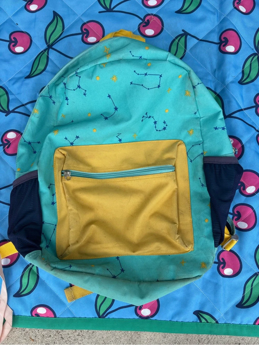 Cat & Jack Kids Backpack in Teal & Yellow with Constellation Print